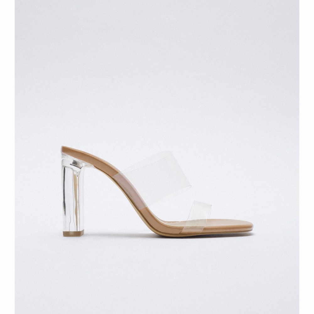 WORN ONCE. Clear heels alert!